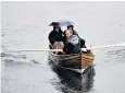  ??  ?? A July downpour on a Thames rowing trip