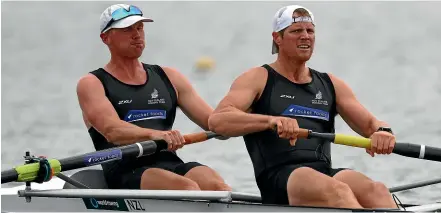  ?? GETTY IMAGES ?? Ian Seymour and Anthony Allen compete in the men’s pair in Rotterdam last July.