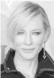  ??  ?? Cate Blanchett says she felt humbled to be chosen to head the Cannes film festival jurors.