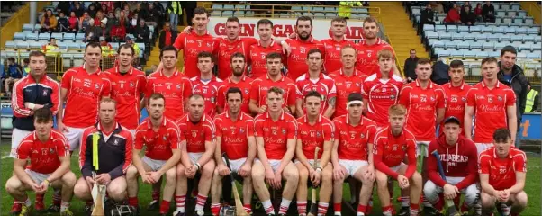  ??  ?? The Fethard squad prior to Saturday’s Leinster Club Junior hurling championsh­ip victory in Innovate Wexford Park.