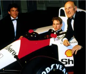  ??  ?? Meeting the legends: Gavin won the Young Driver award in 1991