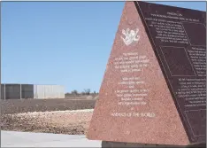  ?? PHOTO JOHN MARINELLI, YUMA SUN ?? The end of one of to animals. Felicity’s new monuments, dedicated