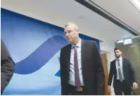  ?? (Yonatan Sindel/Flash90) ?? JUSTICE MINISTER Yariv Levin arrives for talks at the Prime Minister’s Office yesterday.