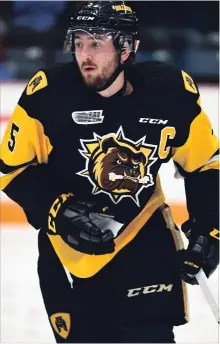  ?? AARON BELL OHL IMAGES ?? Former Hamilton Bulldogs captain Justin Lemcke is choosing lacrosse over hockey, after being drafted last month by the Peterborou­gh Lakers. He has hopes of playing in the National Lacrosse League, too.