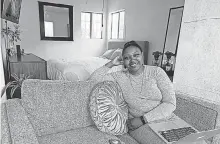  ?? ROBERT HANASHIRO/ USA TODAY ?? Keishanda Dunlap, shown in her home in Los Angeles, accumulate­d credit card debt to remodel the studio apartment she rents.
