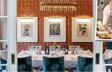  ?? ?? Fine dining: A smart restaurant at Audley Villages. Inset: A chef adds the final touches