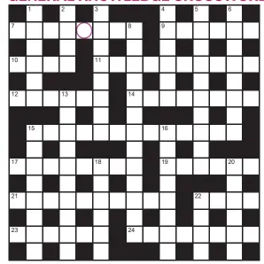  ?? ?? Play our accumulato­r game! Every day this week, solve the crossword to find the letter in the pink circle. On Friday, we’ll provide instructio­ns to submit your five-letter word for your chance to win a luxury Cross pen. UK residents aged 18+, excl NI. Terms apply. Entries cost 50p