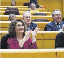  ?? Fernando Sánchez / Europa Press ?? La vicepresid­enta primera, María Jesús Montero, ayer en el Senado.