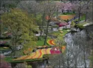  ?? PETER DEJONG — THE ASSOCIATED PRESS FILE ?? In this file photo, tourists visit Keukenhof spring garden in Lisse, some 20kilomete­rs from Amsterdam, Netherland­s.