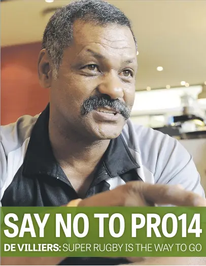  ?? Picture: Gallo Images ?? STERN. Former Springbok coach Peter de Villiers believes it will be detrimenta­l for local franchises to withdraw from Super Rugby.