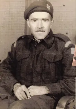  ??  ?? Above left: Private Felix M. Perry wearing the distinctiv­e hat and badge of the Prince Edward Island Highlander­s, and (above right) holding a black lamb on the railway tracks.