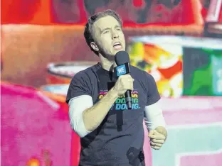  ??  ?? Craig Kielburger speaks at a WE Day event in 2018.