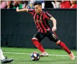  ?? CURTIS COMPTON / CCOMPTON@AJC. COM ?? Midfielder Ezequiel Barco is determined to make a big impact in 2020 after missed time in 2019.
When he and Pity Martinez are on the field together, United’s control of possession is improved.