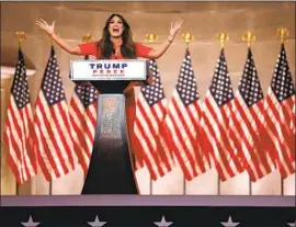  ?? Chip Somodevill­a Getty Images ?? KIMBERLY GUILFOYLE records her address to the Republican National Convention at the Mellon Auditorium in Washington, D.C., on Monday.