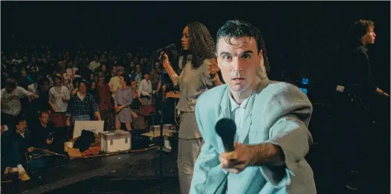  ?? A24 ?? David Byrne is seen in the reissued “Stop Making Sense,” screening, with other Talking Heads revelry, at White Oak Music Hall.