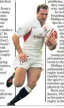  ??  ?? Challenge: Ollie Phillips, playing for England Sevens in 2004 below, and with wife Lucy, right, is eyeing another world record on behalf of charity Wooden Spoon