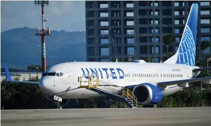  ?? ?? United Airlines had to cancel hundreds of flights because of the three-week grounding of Boeing 737 Max 9 aircraft. Photograph: Miguel Rodriguez/Reuters