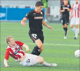  ?? FOTO: AIOL ?? De Marcos El de Laguardia, durante el partido de vuelta ante el Tromso en 2009