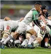  ?? PHOTO: GETTY IMAGES ?? Aaron Smith prepares to kick from the back of the scrum against the Brumbies.