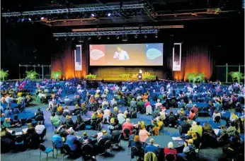  ??  ?? A general shot of the conference delegates at the Energy Events Centre in Rotorua.