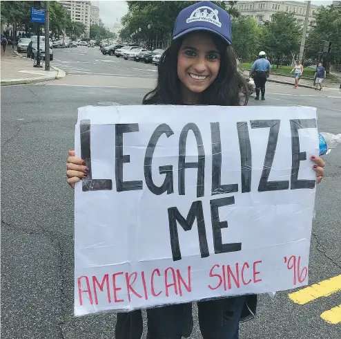  ?? COURTESY LEEZIA DHALLA ?? Leezia Dhalla, a U. S. Dreamer who was born in Edmonton but moved to the U. S. with her family as a child, has lived south of the border for 20 years, but faces deportatio­n because her parents are considered illegal immigrants.