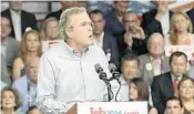  ?? SUN SENTINEL FILE ?? Former Florida Gov. Jeb Bush announces his campaign for president at Miami-Dade College in 2015.