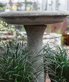  ?? Helen L. Montoya ?? A bird bath is a practical gift, but it can also serve as a piece of sculpture for the garden.