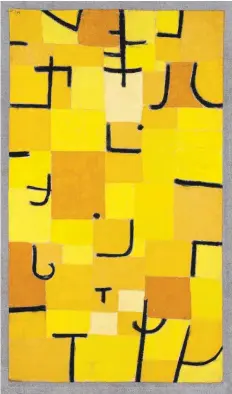  ?? FOTO: ROBERT BAYER;FOUNDATION BEYELER ?? Zu den Glanzstück­en der Ausstellun­g gehört „Zeichen in Gelb“, das Paul Klee 1937 im Exil gemalt hat.