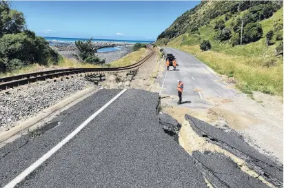  ?? PHOTO: GREYMOUTH EVENING STAR ?? Road trouble . . . State Highway 73 has been closed in the past due to slips — and a major earthquake could close it for months.