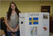  ?? SUBMITTED PHOTO ?? Senior Girl Scout Catherine Sarte represente­d Sweden; the highlight of her table was the Swedish meatballs.