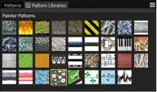  ??  ?? Painter 2019 now offers artists an updated and enhanced Pattern library, providing more creative opportunit­ies.