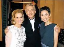 ?? Photos by Catherine Bigelow / Special to The Chronicle ?? S.F. Symphony Gala chairwoman Lisa Goldman (left) with maestro Michael Tilson Thomas and Symphony President Sako Fisher.