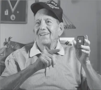  ??  ?? WWII HERO GETS TO STAY AT HOME: Pete Shaw has always been sharp as a tack, but when the minor falls, shuffling steps and difficulty with everyday tasks started, sending Pete to a nursing home nearly became a reality. But that all changed, and Pete dodged the nursing home when his daughter-in-law found this number (1-800-848-9092 EXT: FHHW328) and got him a tiny new medical alert device that instantly connects him to help whenever and wherever he needs it with no monthly bills ever.