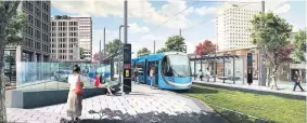  ??  ?? >
The new tram extension will stop in Hagley Road, Edgbaston