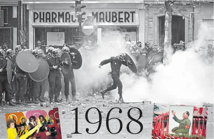  ??  ?? MAIN PICTURE French police during a demonstrat­ion in Paris in May 1968.