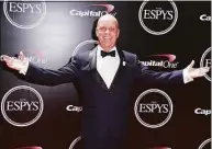  ?? Jordan Strauss / Associated Press ?? Scott Hamilton arrives at the ESPY Awards in 2016. Hamilton, a figure skating icon, will sit atop a bike and cycle 444 miles in the Erase the Trace, a five-day ride along the Natchez Trace Parkway to raise money for cancer research.