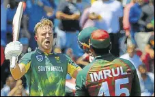  ?? AFP ?? AB de Villiers became the second South African after Hashim Amla and seventh batsman overall to score 25 or more ODI hundreds.