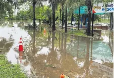  ?? ?? El parque Ñu Guasu, ubicado en Luque, quedó inundado tras el temporal, por lo que se decidió su cierre para el público.