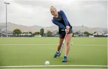  ?? PHOTO: RICKY WILSON/STUFF ?? Marlboroug­h hockey player Caitlin King, 16, will have to find somewhere else to train for hockey trials while Blenheim’s only hockey turf is repaired.