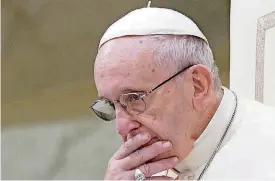  ?? [AP FILE PHOTO] ?? Pope Francis faced accusation­s of covering up misconduct, and some called for his resignatio­n.