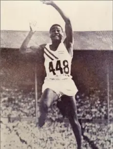  ?? Sen. John Heinz History Center ?? Herb Douglas Jr. competes in the long jump during the 1948 Summer Olympics at London’s Wembley Stadium.