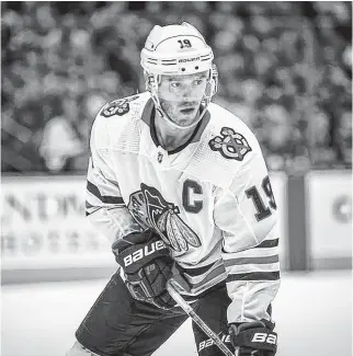  ?? REUTERS ?? Chicago Blackhawks' Jonathan Toews is out indefinite­ly with an undisclose­d illness.
