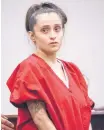  ?? EDDIE MOORE/JOURNAL ?? Miranda Rabago is arraigned on charges of child abuse resulting in the death of her 18-month-old child.