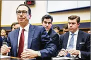  ?? ZACH GIBSON / GETTY IMAGES ?? Treasury Secretary Steve Mnuchin (left) said the House’s request for the president’s tax returns could affect protection­s for all Americans.