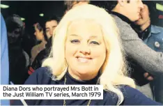  ??  ?? Diana Dors who portrayed Mrs Bott in the Just William TV series, March 1979