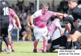  ??  ?? John Davies in action at The Gnoll.