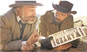  ?? FOTO: SONY PICTURES RELEASING GMBH/DPA ?? Eines der wohl bekanntest­en Beispiele: Dr. King Schultz (Christoph Waltz, links) ist in Quentin Tarantinos Film „Django Unchained“ein Zahnarzt aus Düsseldorf.