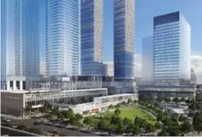  ?? MENKES ?? Sugar Wharf will include five condo towers, a public park and a school.