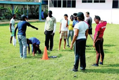  ?? PHOTO BY AMITABH SHARMA ?? Yoko Yamada, JICA volunteer at Salvation Army School for the Blind, prepares students ahead of their Physical Education class.