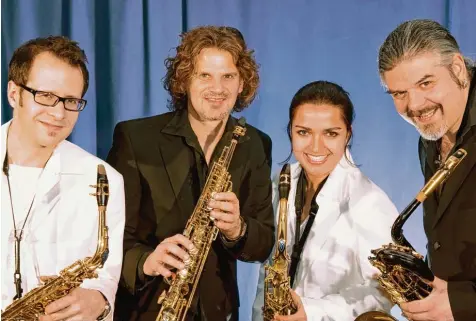  ?? Foto: Joerg Siemers ?? Das Enigma Saxofonqua­rtett verspricht ein besonderes Klangerleb­nis beim Bobinger Musiksomme­r.